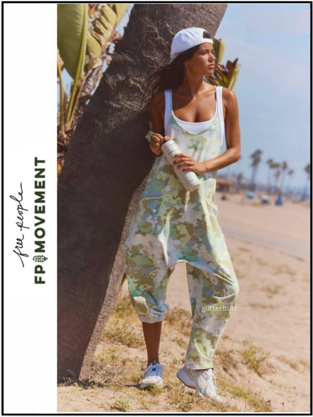 Free People Hot Shot Printed Onesie in Camo Floral Sage Combo 💚 XL